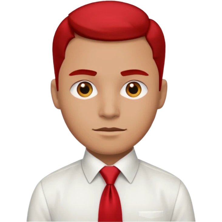 man in white shirt, having red tie emoji