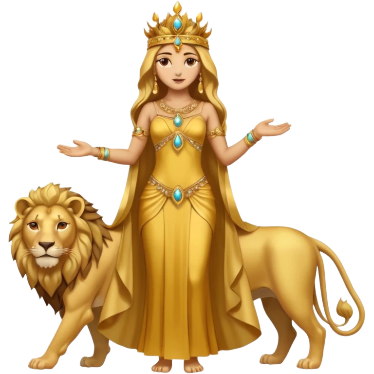 High resolution of a full body women lion emoji