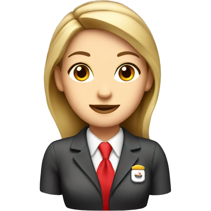 Flight attendant in red  emoji