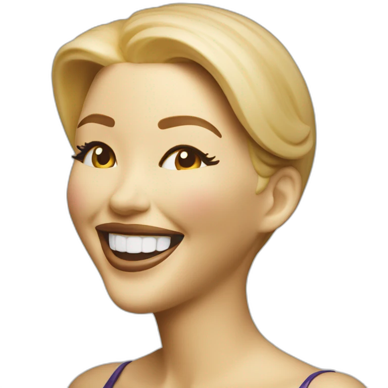 Ivanka trump figurine laughing from side in body paint emoji