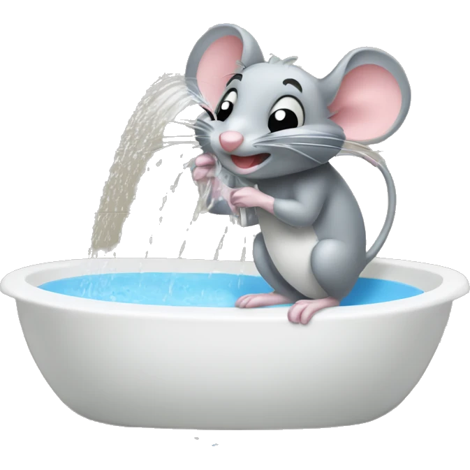 mouse scrubbing and taking shower emoji