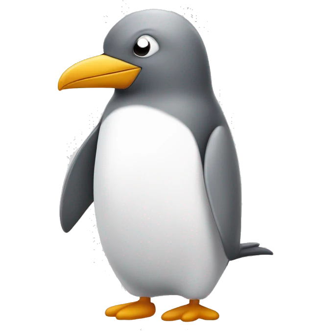 Pingouin gris et blanc avec un tout petit becs  emoji