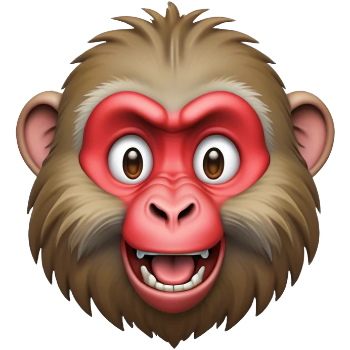 Cinematic Realistic Comical Baboon Portrait Emoji, Head tilted dramatically with an exaggeratedly amused expression, featuring a striking, ruggedly textured face with boldly expressive eyes full of playful disbelief, rendered with vivid, lifelike detail and natural earthy hues, high shine, dramatic yet playful, styled with an air of cheeky jungle mischief, soft glowing outline, capturing the essence of a spirited and over‐the‐top baboon that looks ready to chatter its way into viral fame! emoji