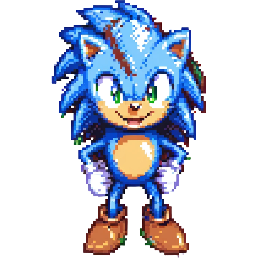 Sonic the Hedgehog with a happy expression emoji