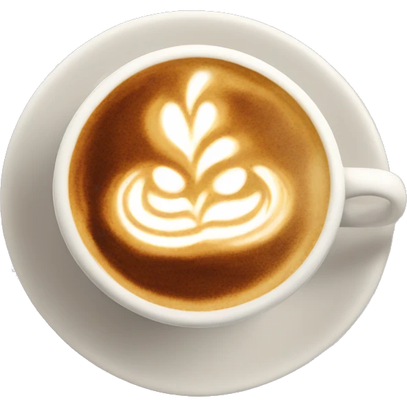 latte art next to open book emoji