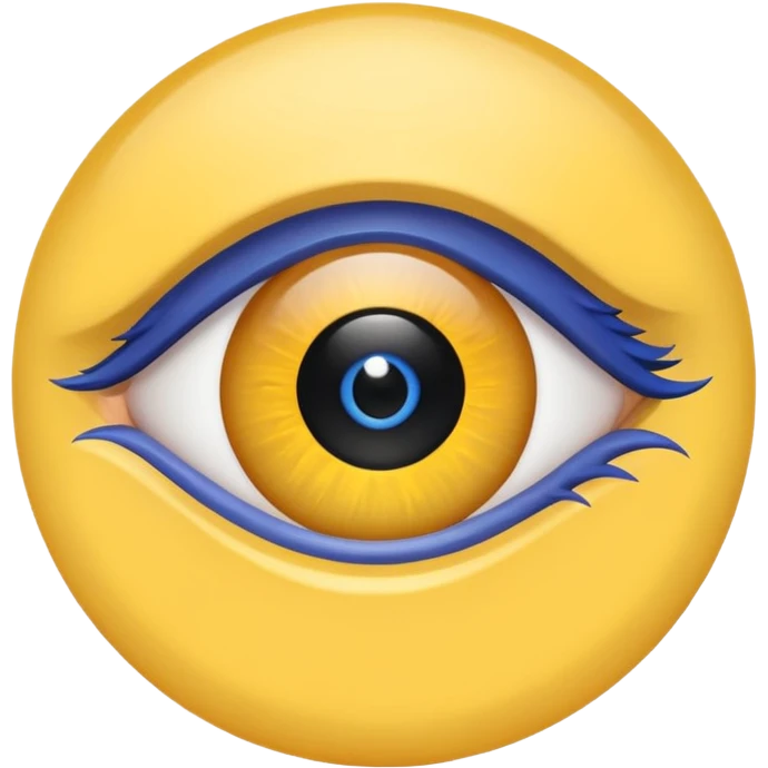 Yellow circle with an eye towards the middle left of the circle emoji
