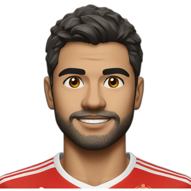 João Neves realistic with Benfica jersey  emoji