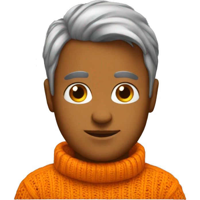 Realistic orange sweater emoji