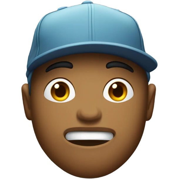 Ice in veins with steam blowing out mouth and SnapBack hat emoji