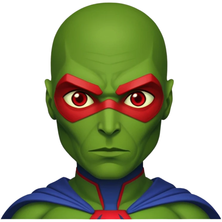 Martian Manhunter with red eyes emoji