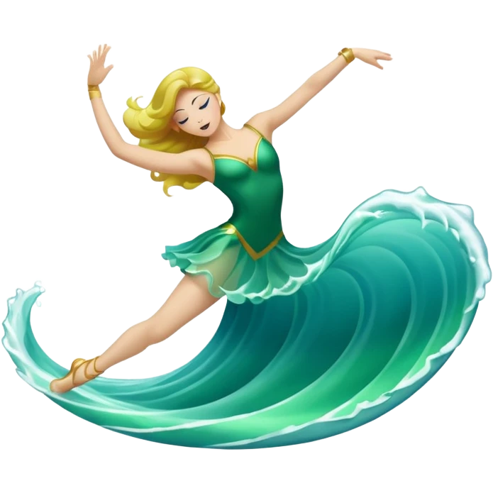 green wave dancer emoji