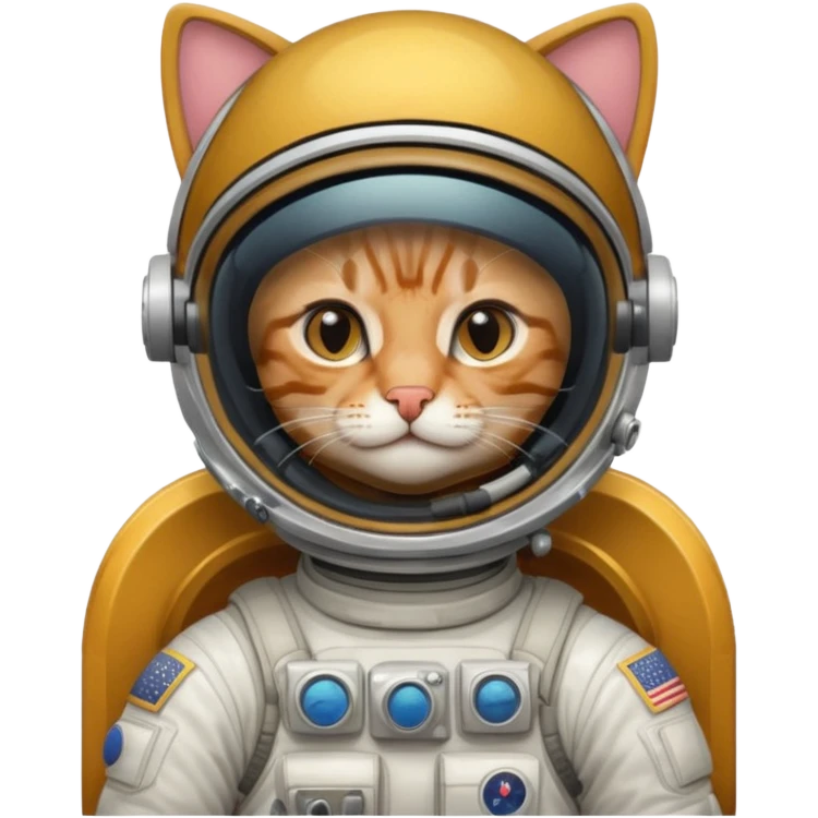Astronaut with helmet closed rides cat emoji