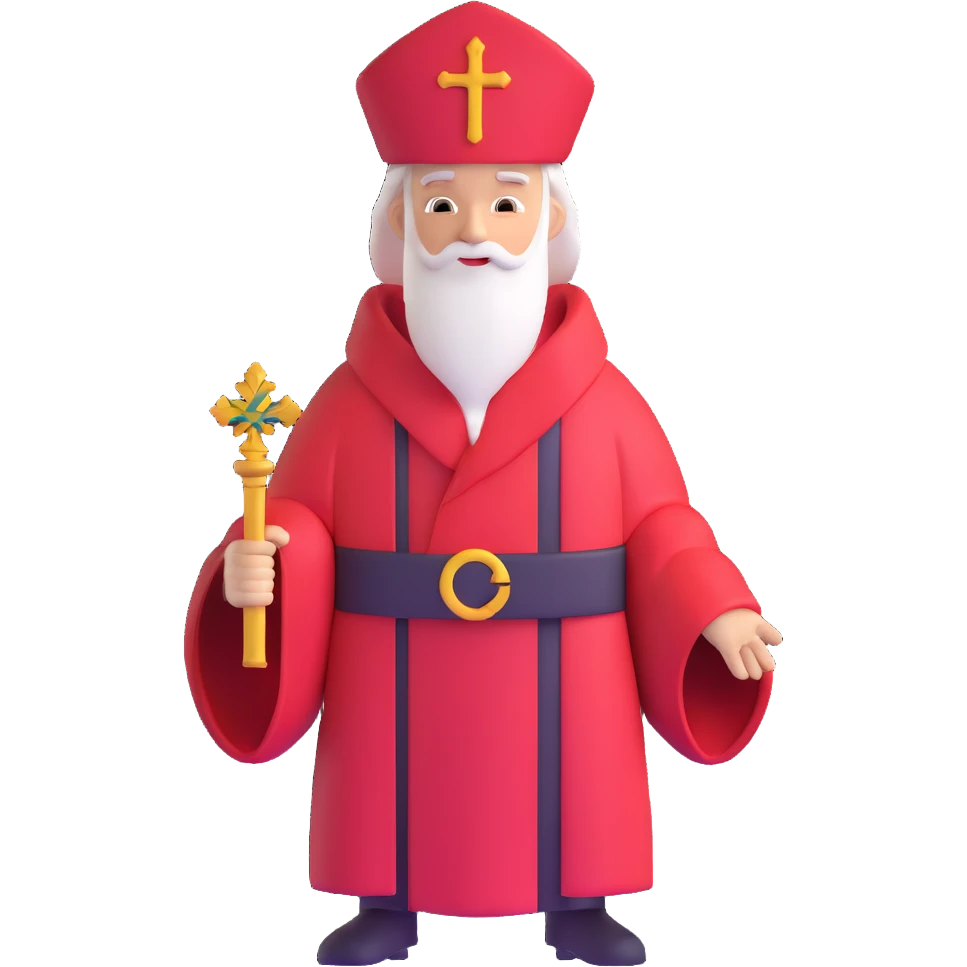 bishop dressed in red emoji