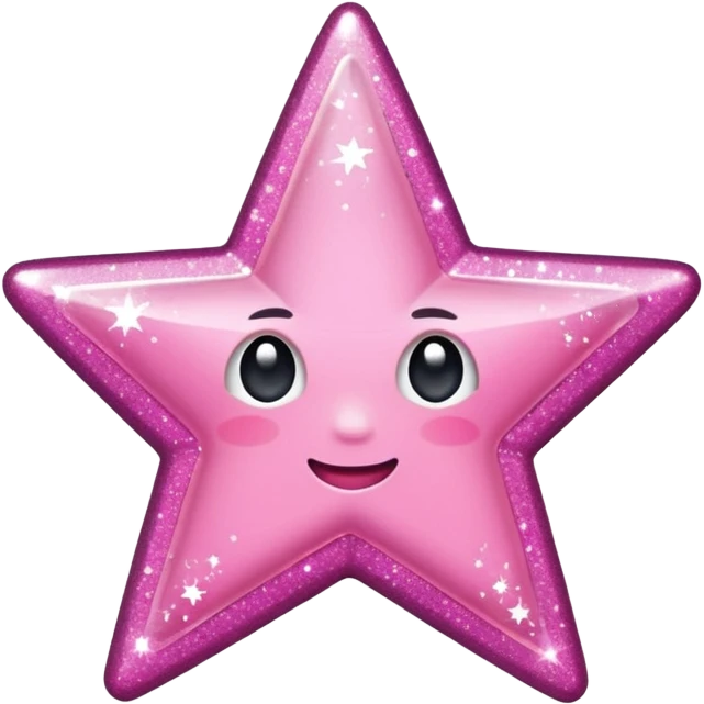 Pink glittery star badge emoji