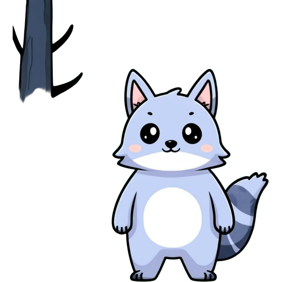 watercolor furry creature in a misty forest emoji
