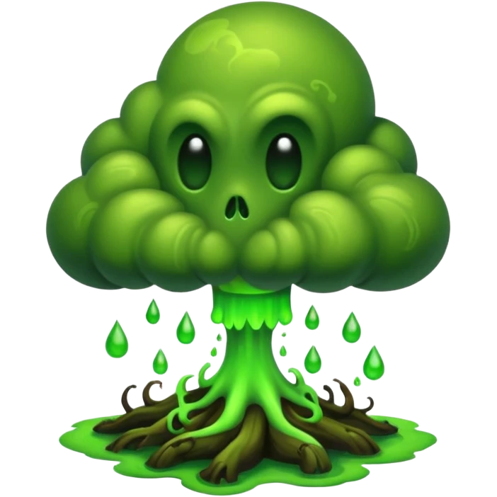 a poisonous cloud of gas, dark swamp color, realism-style emoji