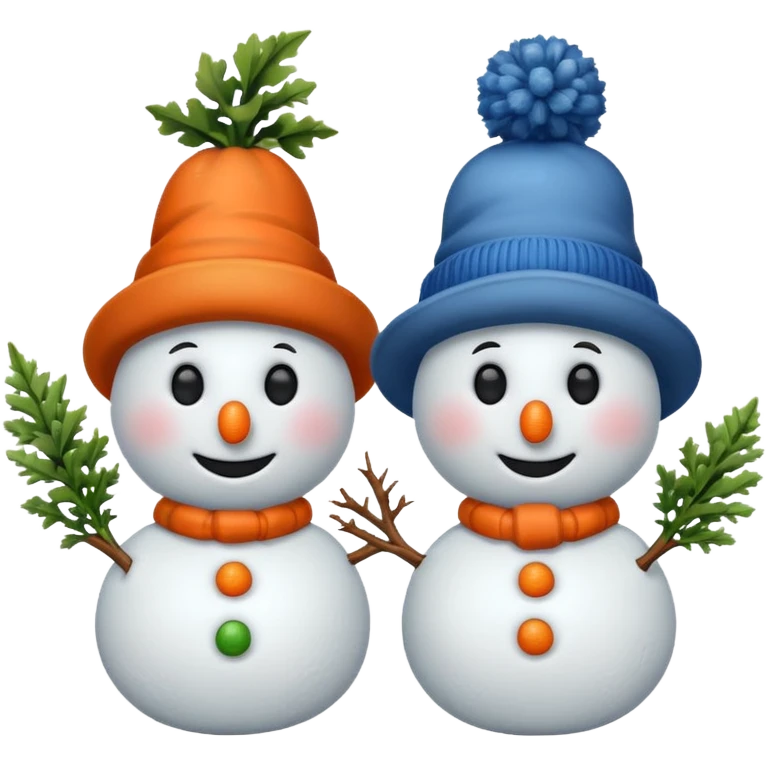 hatted snowmen  emoji