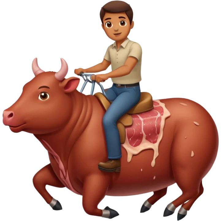  Guy riding meat emoji