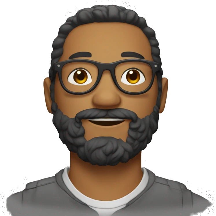 Pelo corto barba gafas emoji