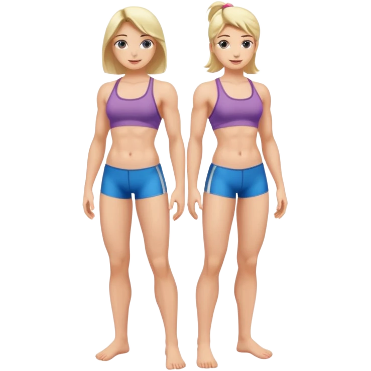 Shirtless female, full body emoji