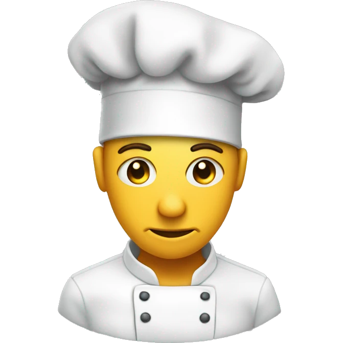 EXPRESSIONLESS emoji with chef hat emoji