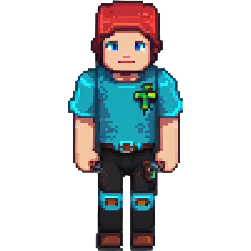 blocky Minecraft character emoji