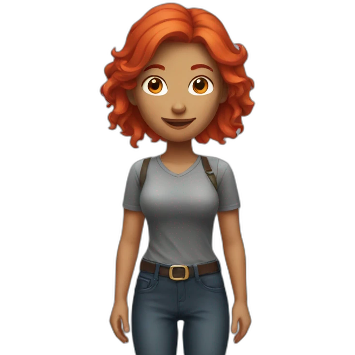red hair women who loves gaming emoji