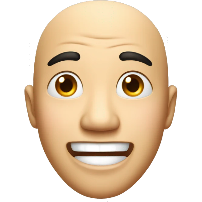 Smiling Chinese man have a surprised emoji