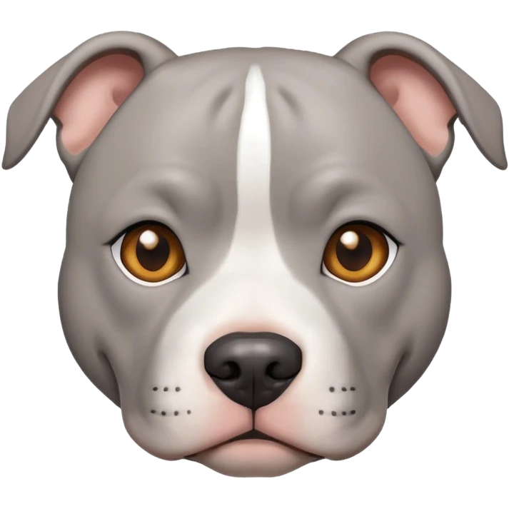 light grey american pitbull terrier with light brown eyes emoji
