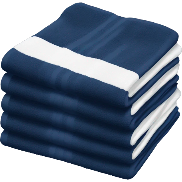 Stack of navy blue and white towels emoji