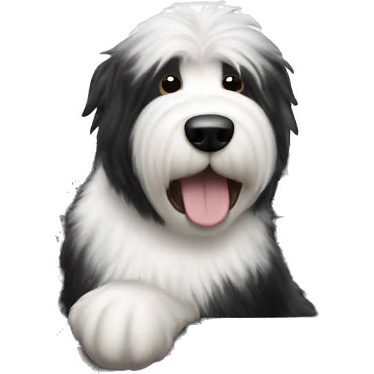 english sheepdog driving black Honda civic emoji