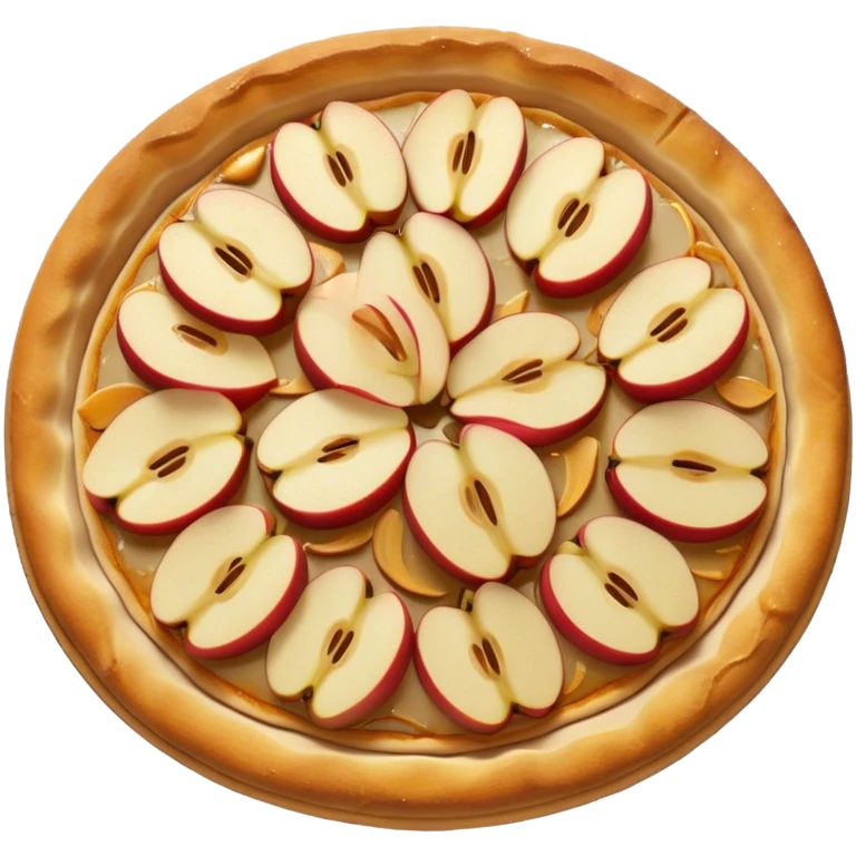Apple pizza with apple slices on the pizza emoji