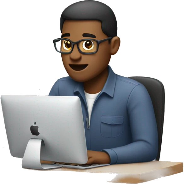 man working on mac emoji