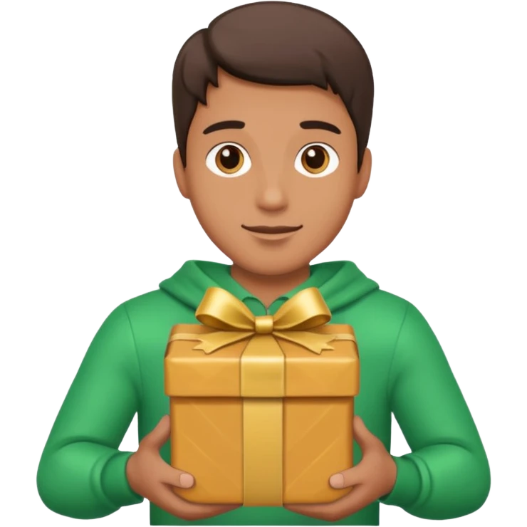 man with a gift in his hands emoji