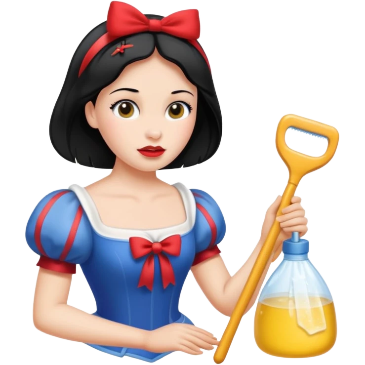 Snow white cleaning up her room emoji