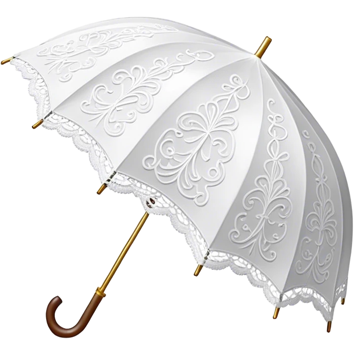 white lace umbrella emoji