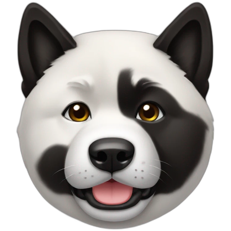 Akita americano negro y blanco emoji