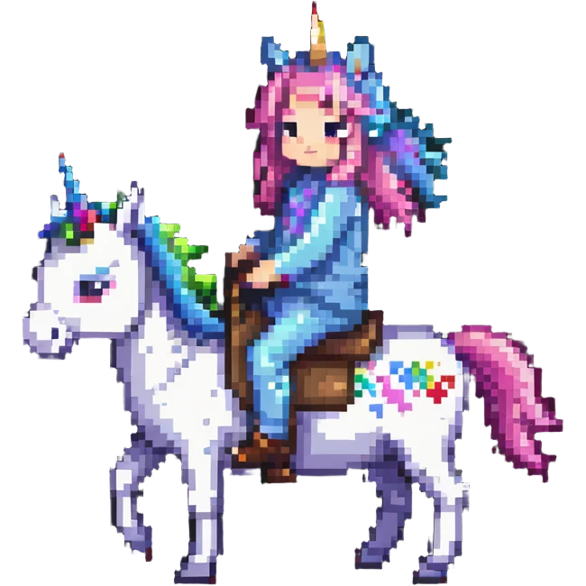 simple cute unicorn riding a donkey emoji