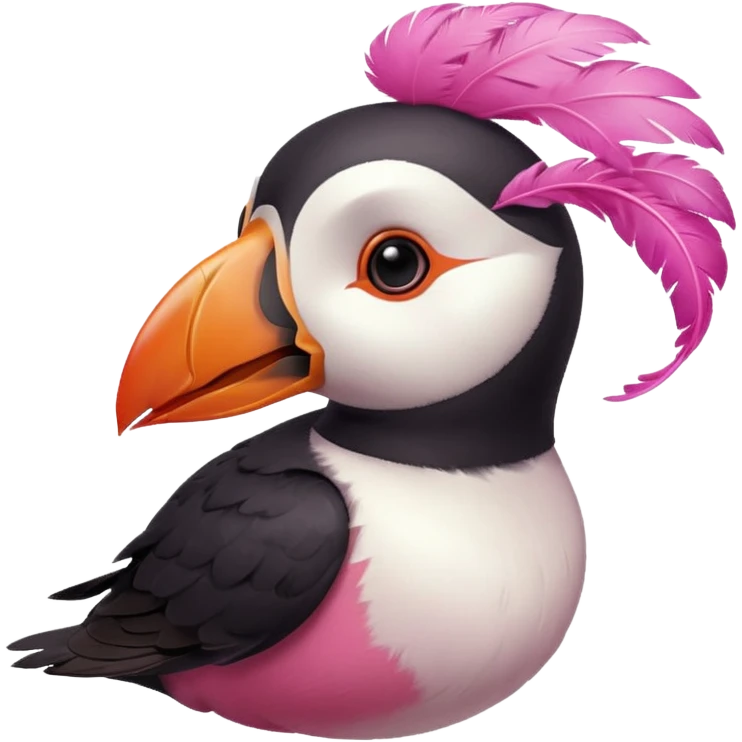pink puffin blowing hot air from beak emoji