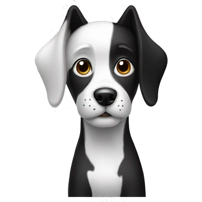 A black and white dog emoji