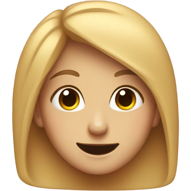 a girl smiling with one eye really squinted and the other open emoji