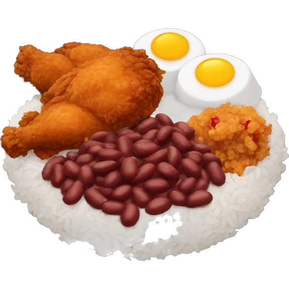 Red Beans and Rice with fried Chicken emoji
