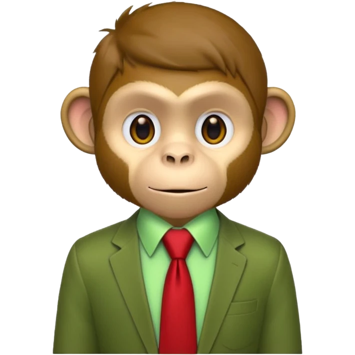  monkey with green shirt,red tie emoji
