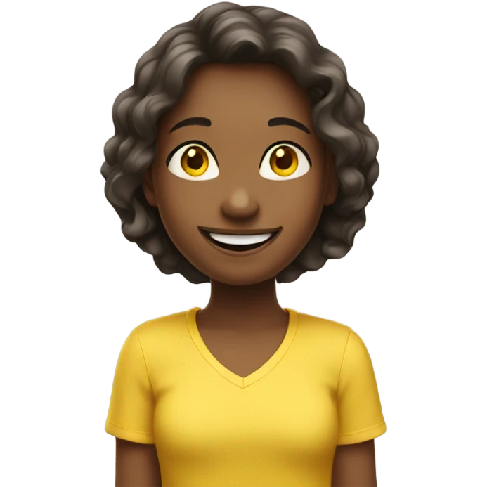 happy girl in yellow shirt emoji