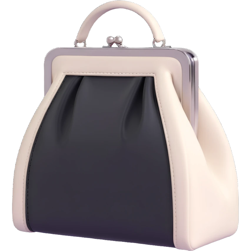 Back white gothic purse without background emoji