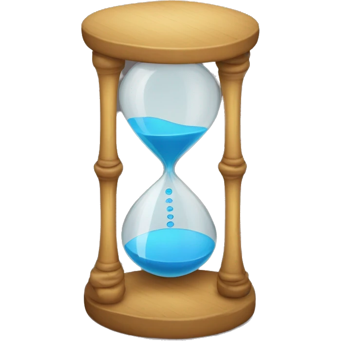 A hourglass makeing a grunting face While sweating  emoji