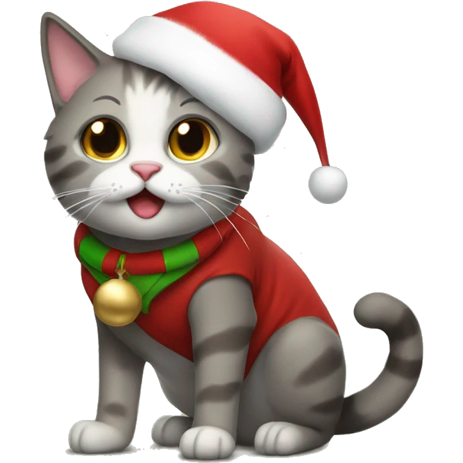 Santa cat emoji