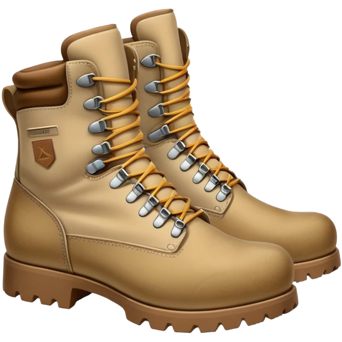 military beige hiking boots emoji