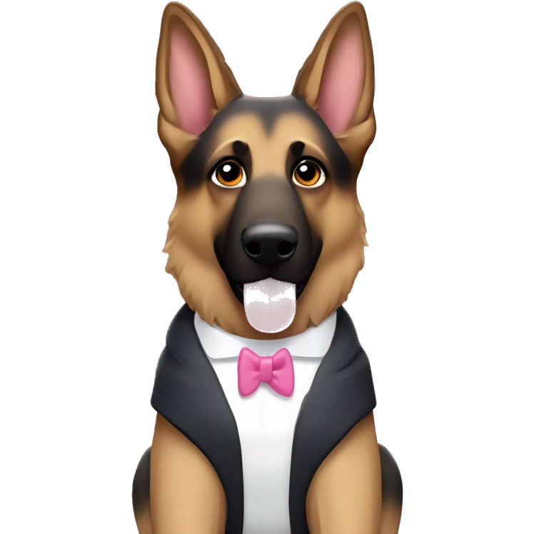 german shepherd with white brunette Barbie  emoji