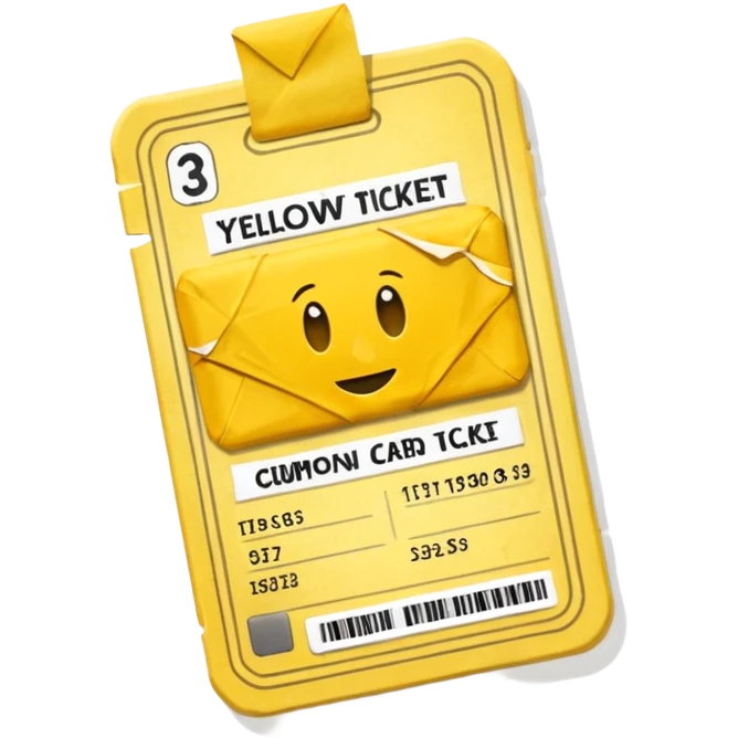 yellow card ticket iPhone style emoji